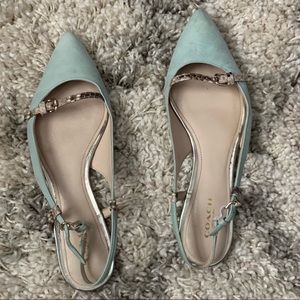 Coach Wooster sling back flat size 7 mint snake